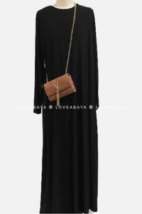 closed black jersey abaya style