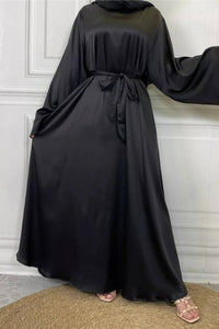 black satin abaya