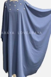 sky blue butterfly abaya front