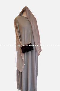 closed grey abaya