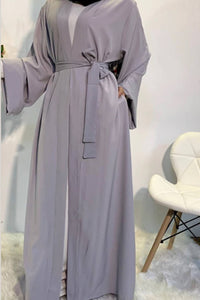 grey open abaya