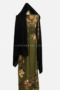 khaki maxi dress with hijab