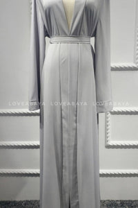 grey open abaya